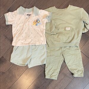 12mth Bluey Light Sage Two-Piece & Sweatshirt Set